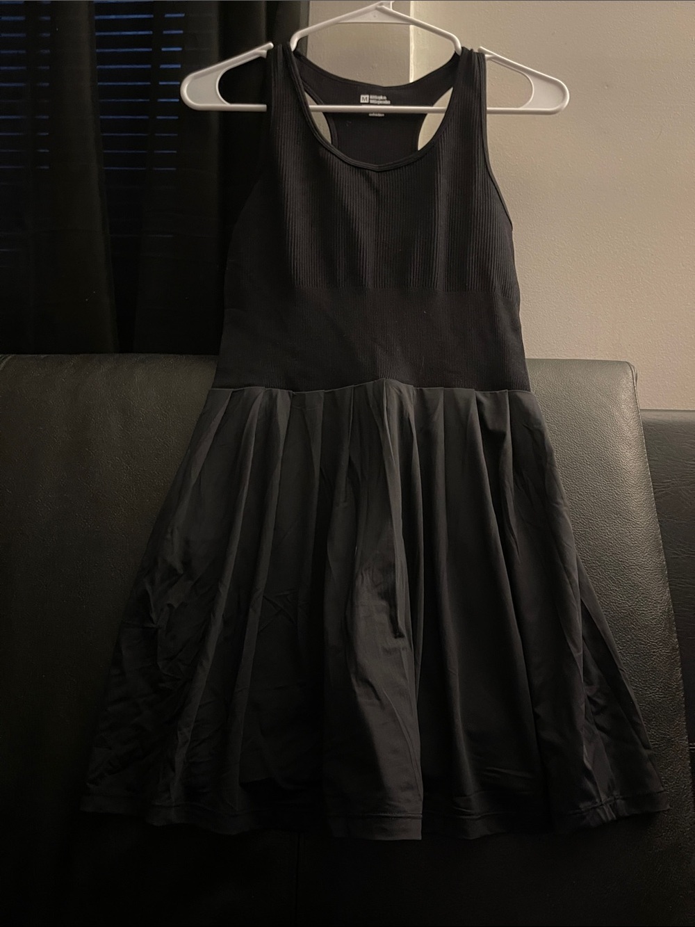 Black Racer back Women Pleated Romper Dress  Sleeveless Size Medium NWOT